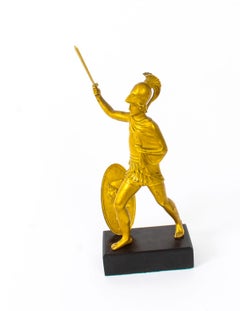 Antique Italian Grand Tour Bronze Figure of Roman Soldier, 19th Century