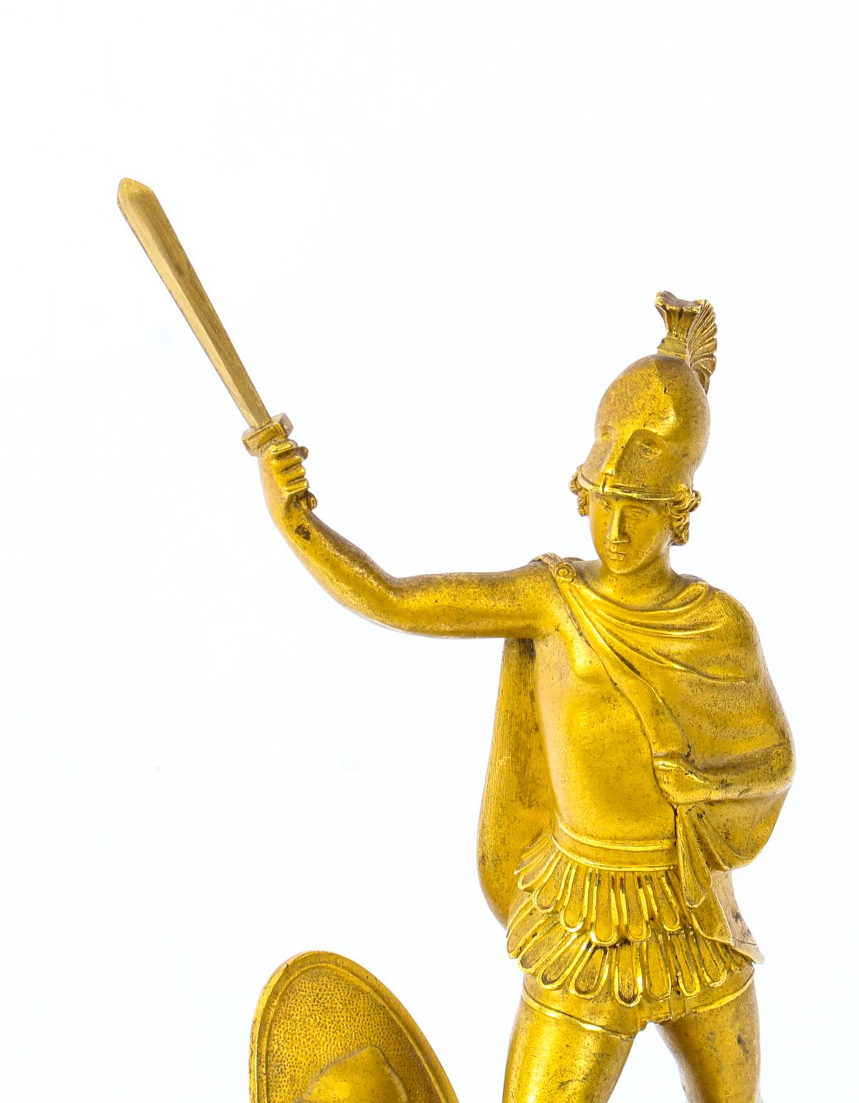 Mid-19th Century Antique Italian Grand Tour Bronze Figure of Roman Soldier, 19th Century