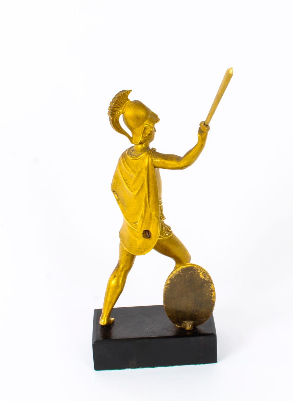 Antique Italian Grand Tour Bronze Figure of Roman Soldier, 19th Century 4
