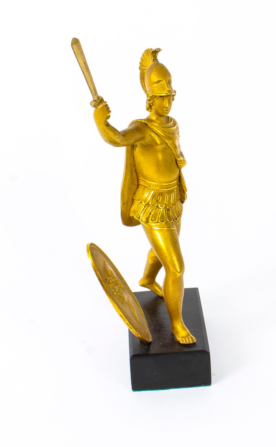 Antique Italian Grand Tour Bronze Figure of Roman Soldier, 19th Century 5
