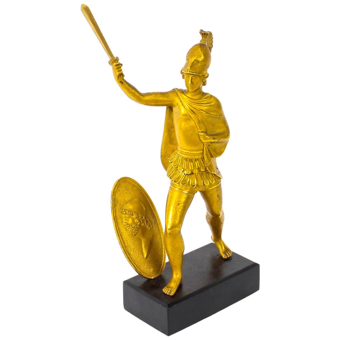 Antique Italian Grand Tour Bronze Figure of Roman Soldier, 19th Century