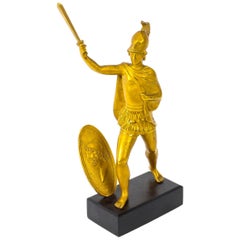 Antique Italian Grand Tour Bronze Figure of Roman Soldier, 19th Century