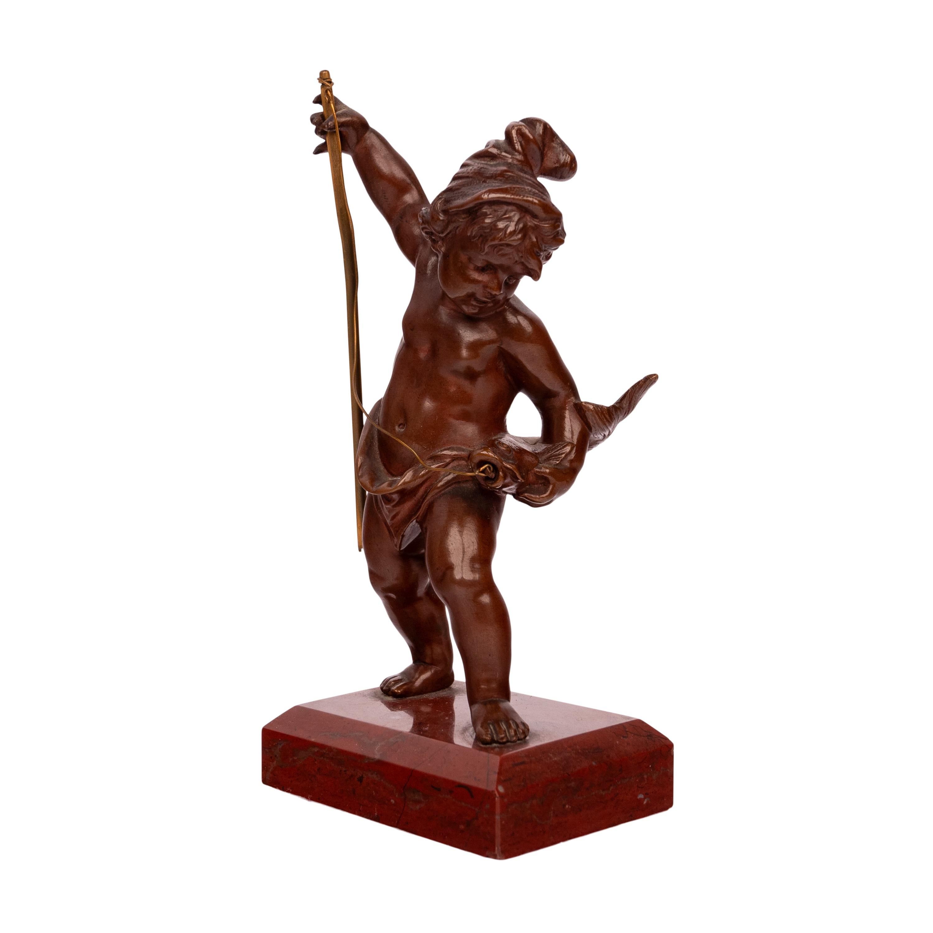 Antique Italian Grand Tour Bronze Hunting Putti Sculptures Statues Marble 1850 For Sale 7