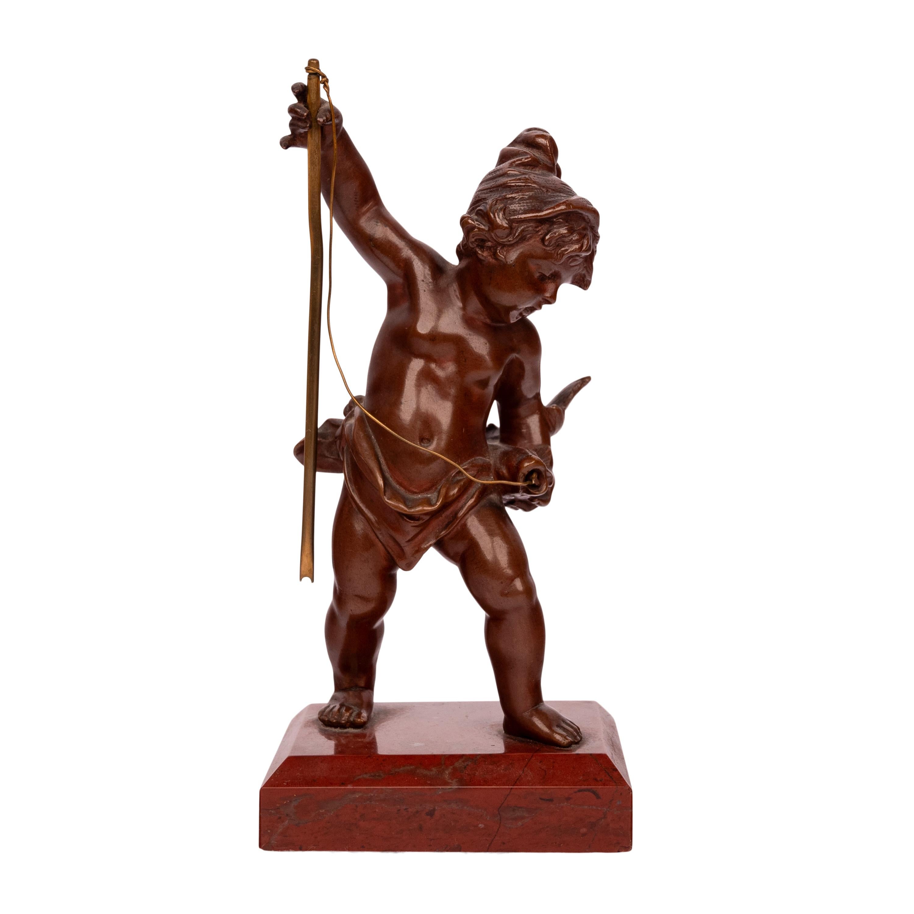 Antique Italian Grand Tour Bronze Hunting Putti Sculptures Statues Marble 1850 For Sale 8