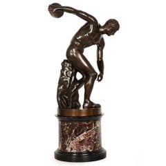 Antique Italian Grand Tour Bronze Sculpture “Disc Thrower” or Discobolus