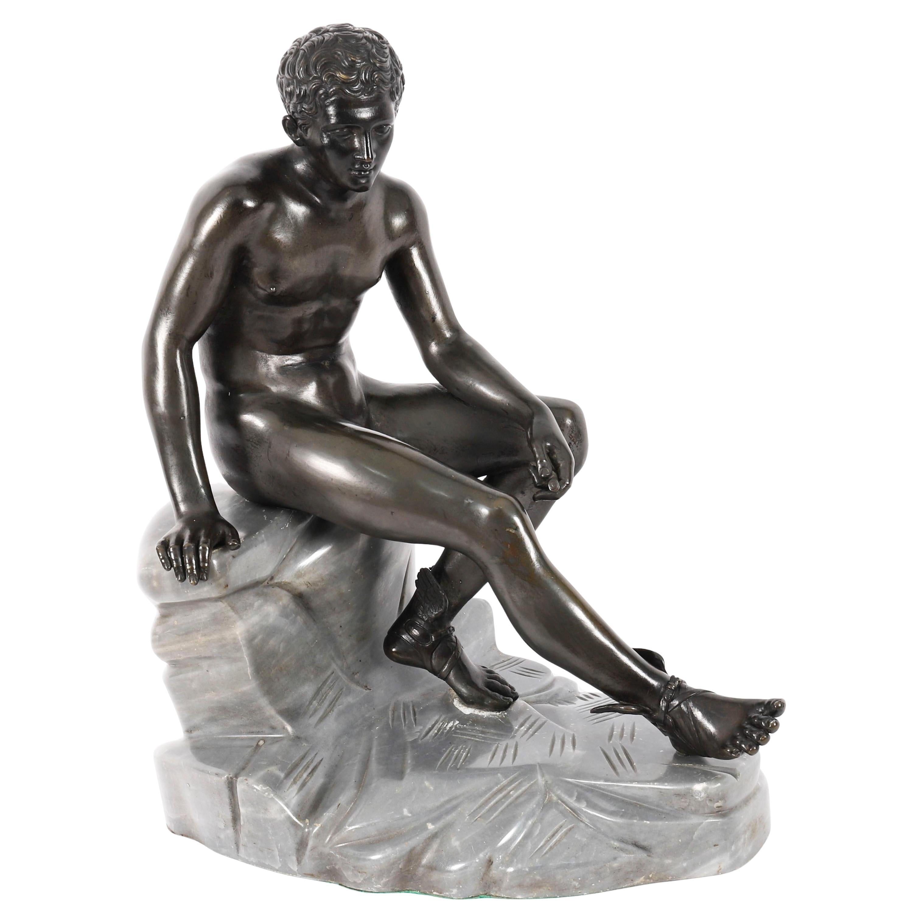 Antique Italian Grand Tour Bronze Sculpture Mercury Hermes 19th Century