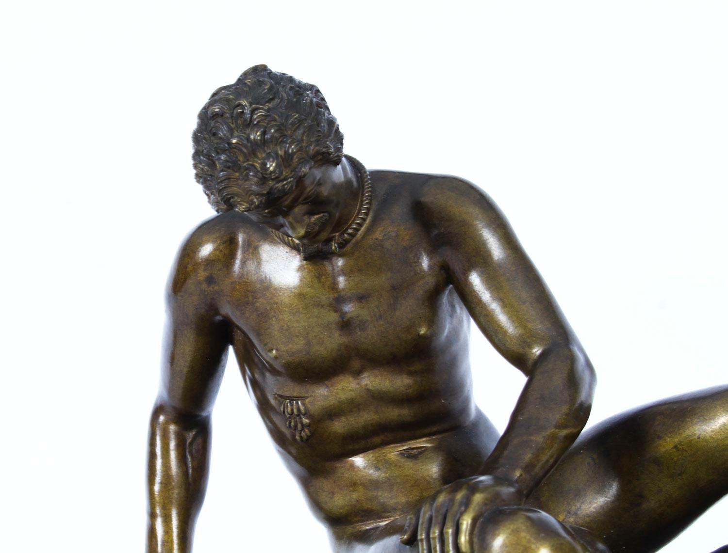 Antique Italian Grand Tour Bronze Sculpture of The Dying Gaul, 19th Century 6