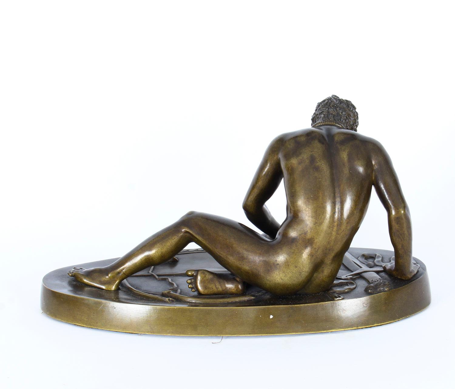 Antique Italian Grand Tour Bronze Sculpture of The Dying Gaul, 19th Century 7