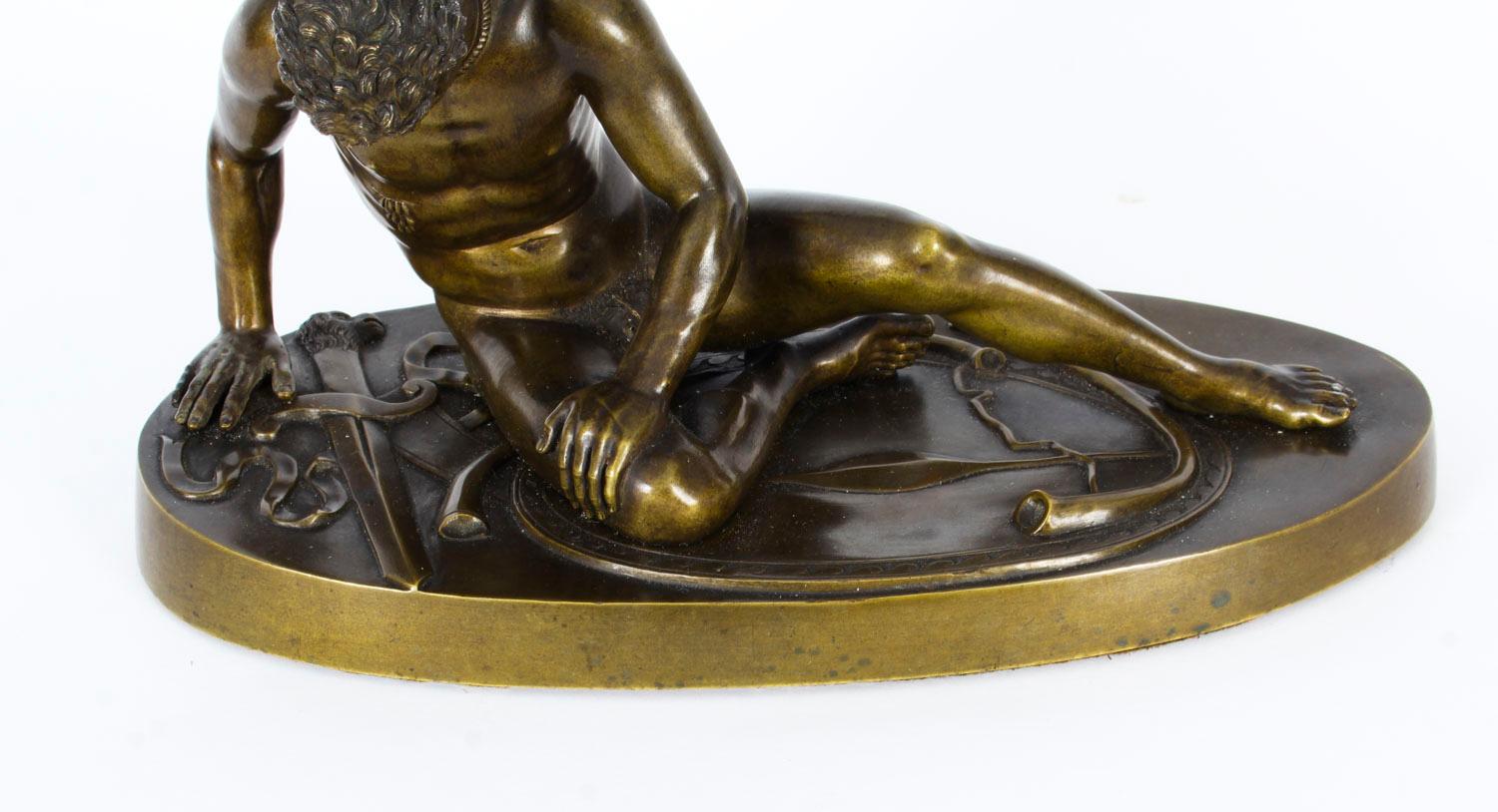 Antique Italian Grand Tour Bronze Sculpture of The Dying Gaul, 19th Century In Good Condition In London, GB
