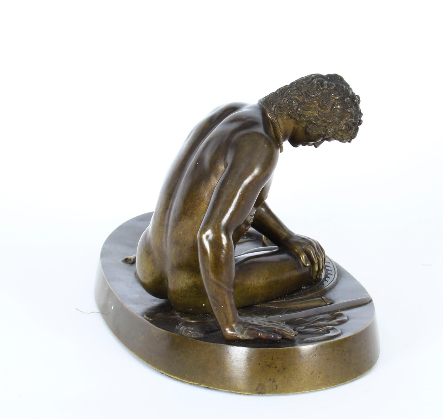 Antique Italian Grand Tour Bronze Sculpture of The Dying Gaul, 19th Century 1