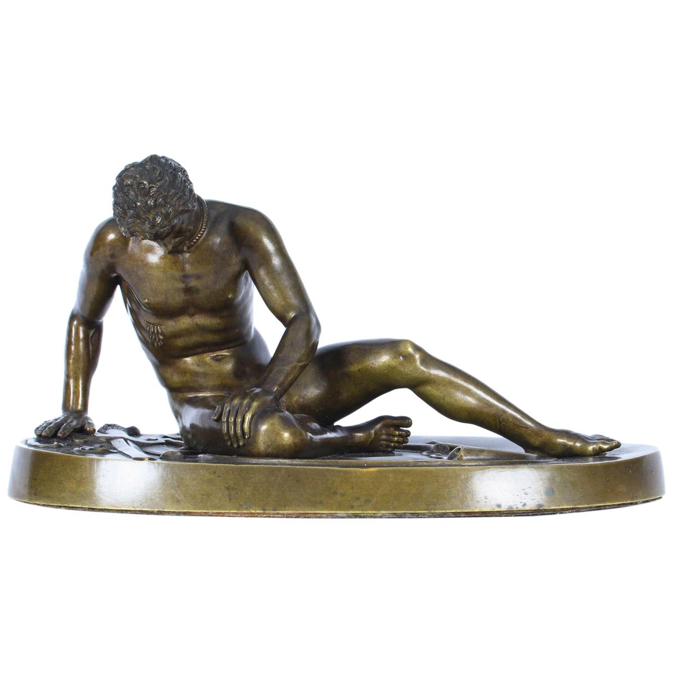 Antique Italian Grand Tour Bronze Sculpture of The Dying Gaul, 19th Century