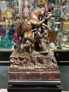 Antiguo Gran Tour Italiano Escultura de Bronce del Toro Farnesio /Fundición Nelli