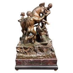 Antiguo Gran Tour Italiano Escultura de Bronce del Toro Farnesio /Fundición Nelli