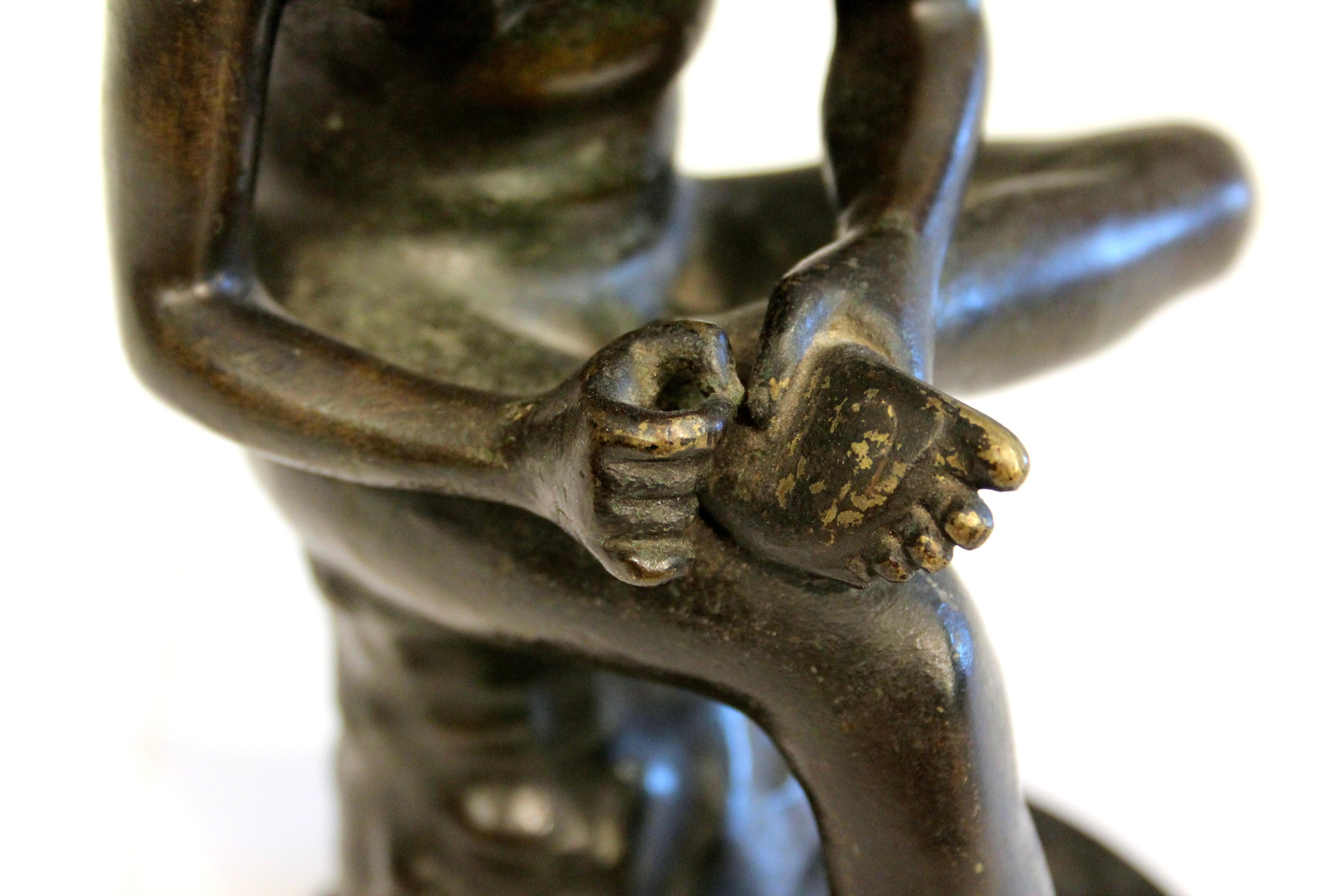 Antique Italian Grand Tour Bronze Spinario Boy with Thorn Figure Greek Statue For Sale 2