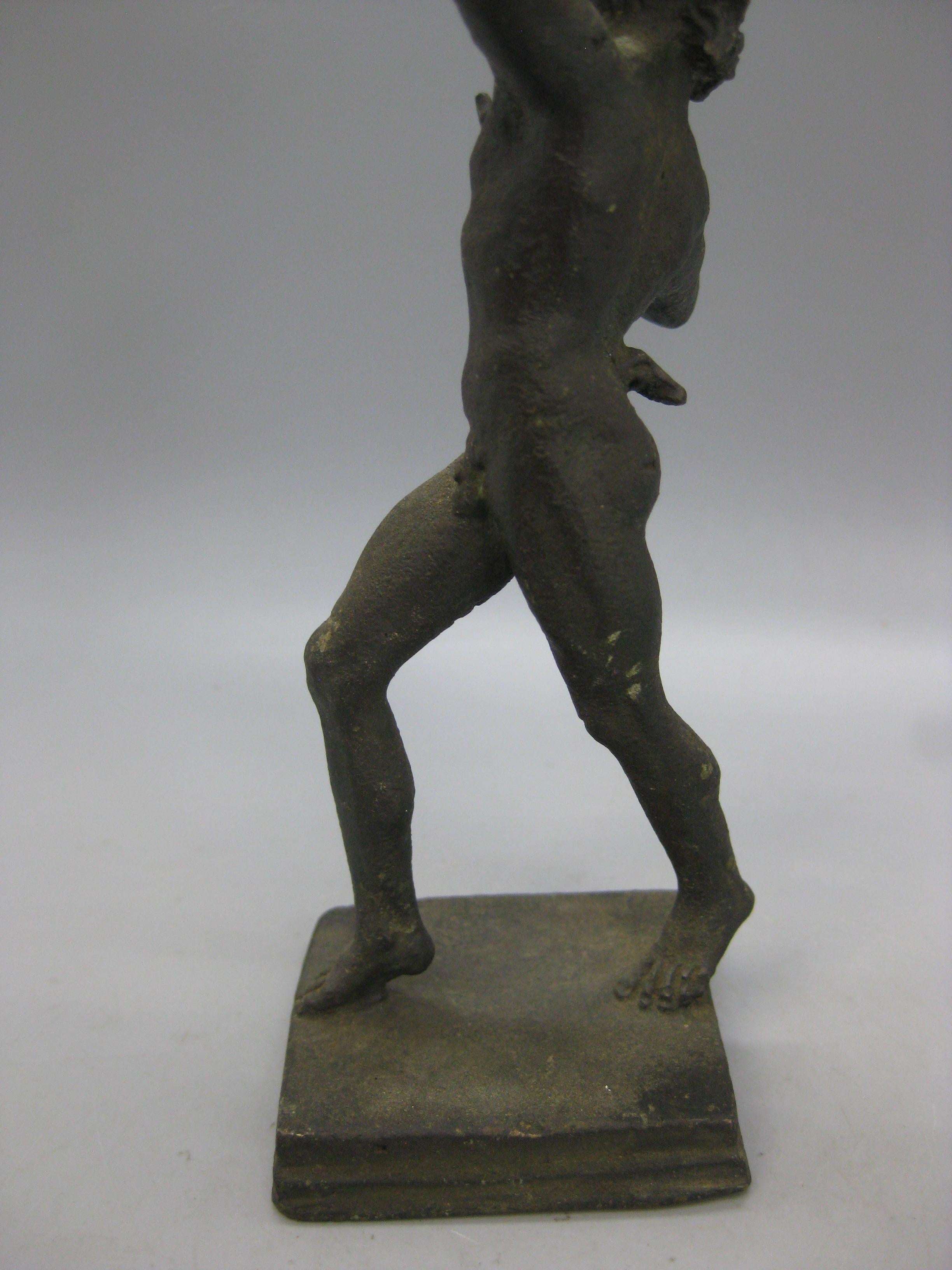 Antiguo Gran Recorrido Italiano Fauno Bailarín de Pompeya Estatua de Bronce Escultura Italia en venta 6