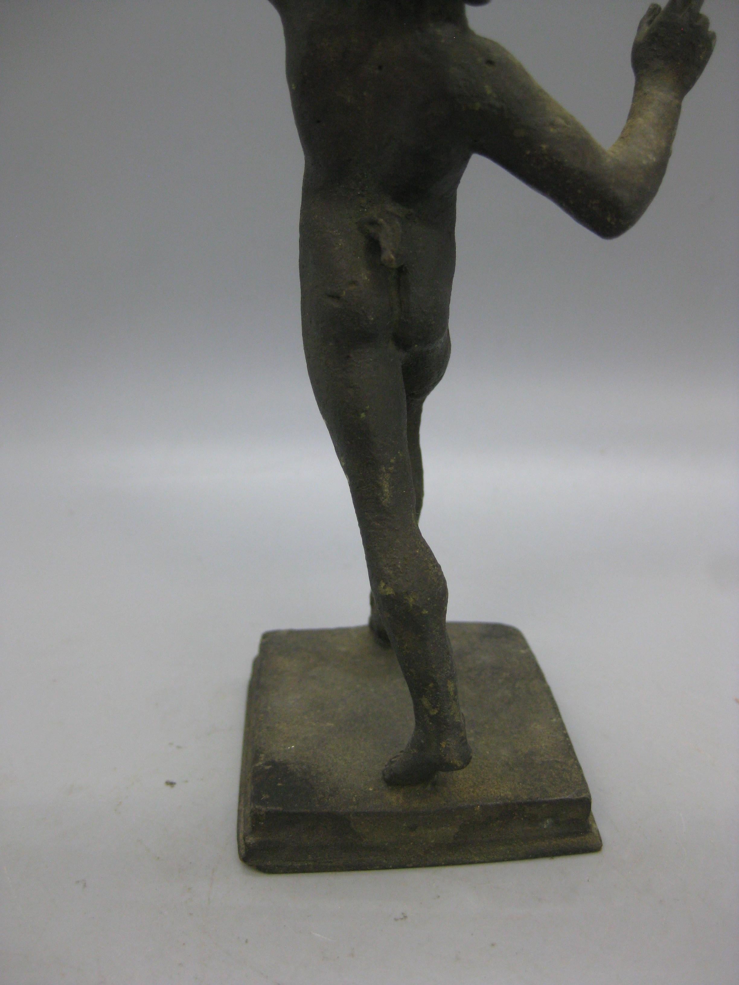 Antiguo Gran Recorrido Italiano Fauno Bailarín de Pompeya Estatua de Bronce Escultura Italia en venta 9