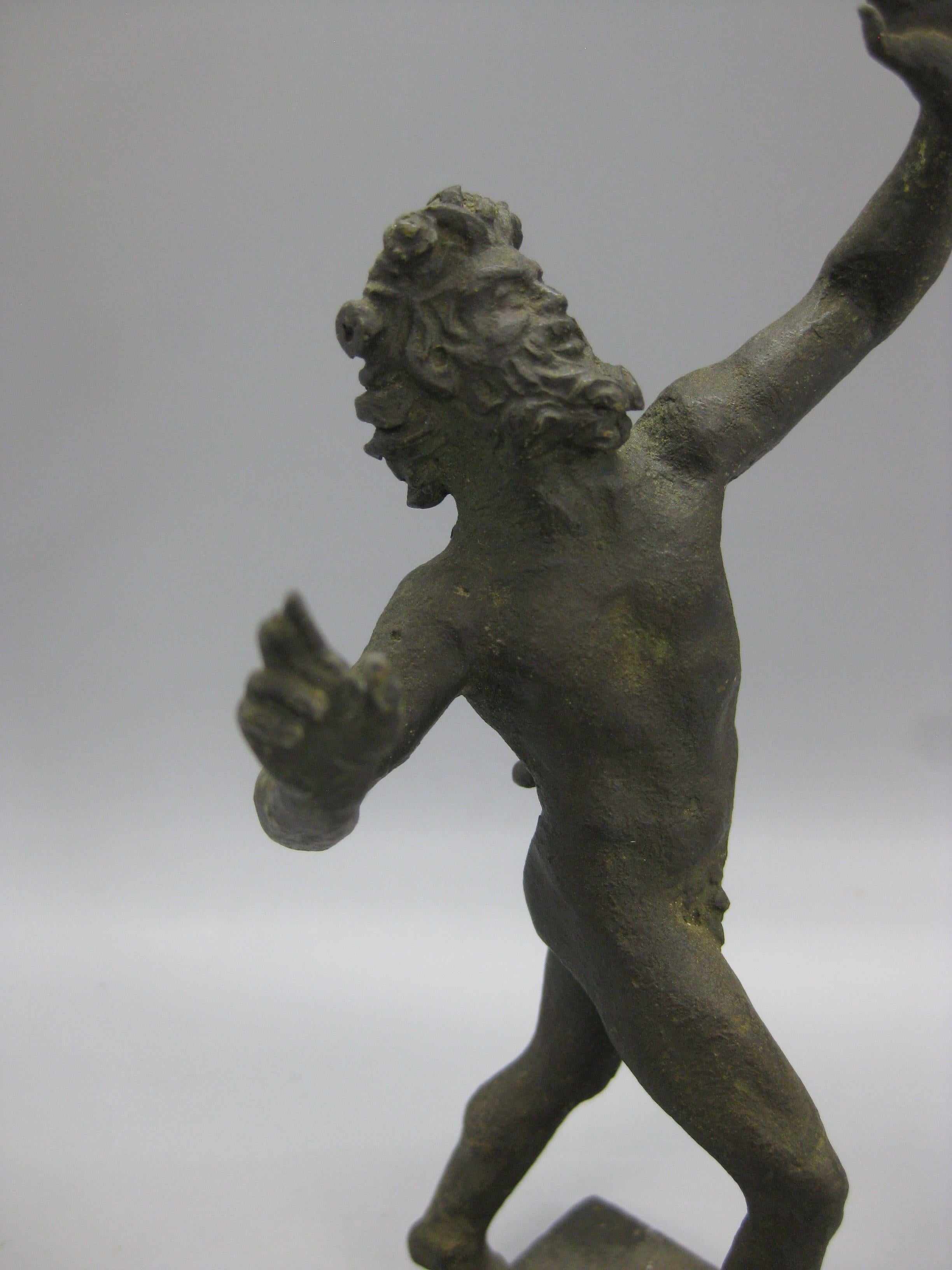 Antiguo Gran Recorrido Italiano Fauno Bailarín de Pompeya Estatua de Bronce Escultura Italia en venta 11