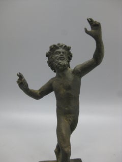 Antiquité italienne Grand Tour Faune dansant de Pompeii Bronze Statue Sculpture Italie