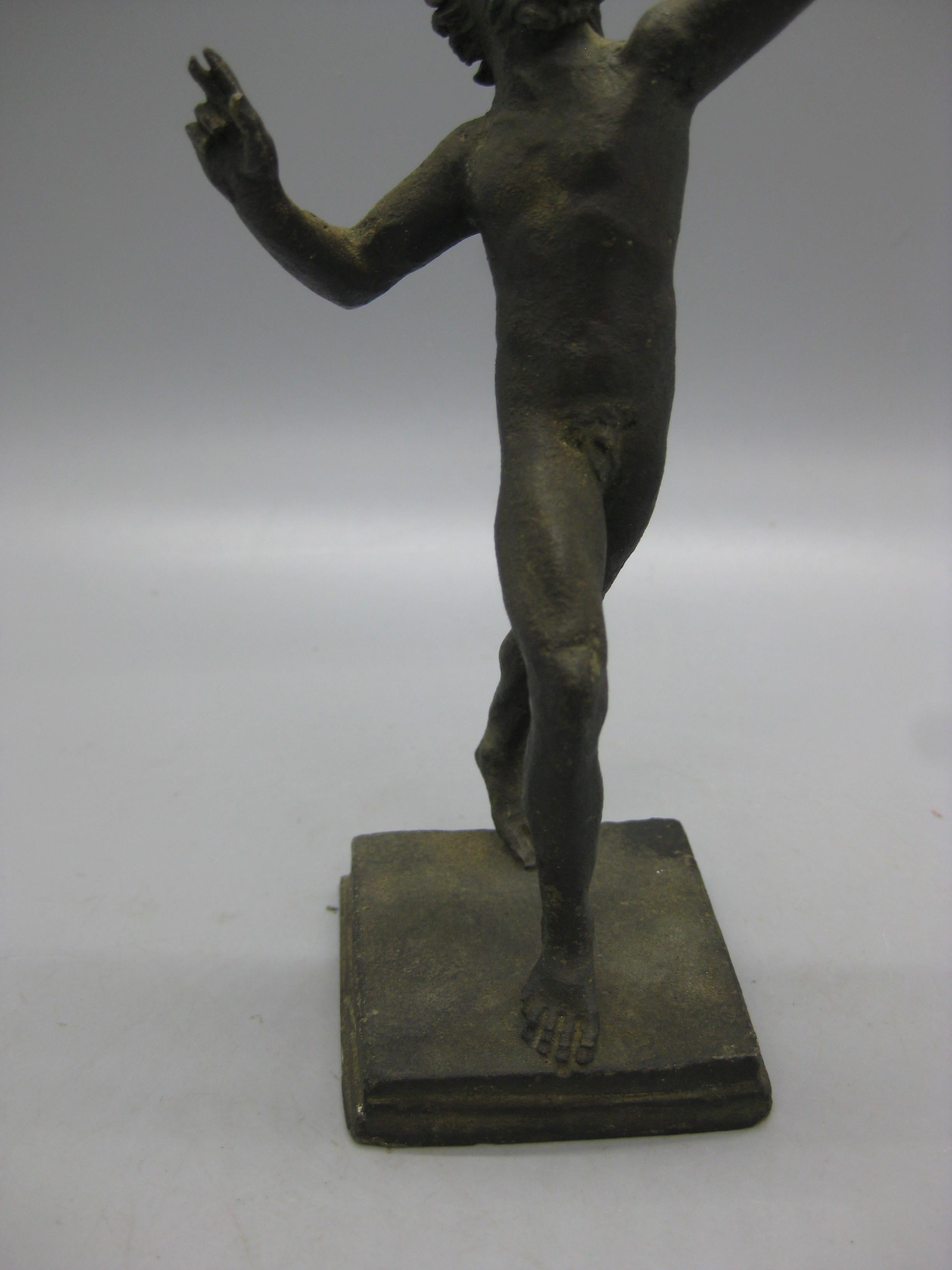 Antiguo Gran Recorrido Italiano Fauno Bailarín de Pompeya Estatua de Bronce Escultura Italia en venta 1