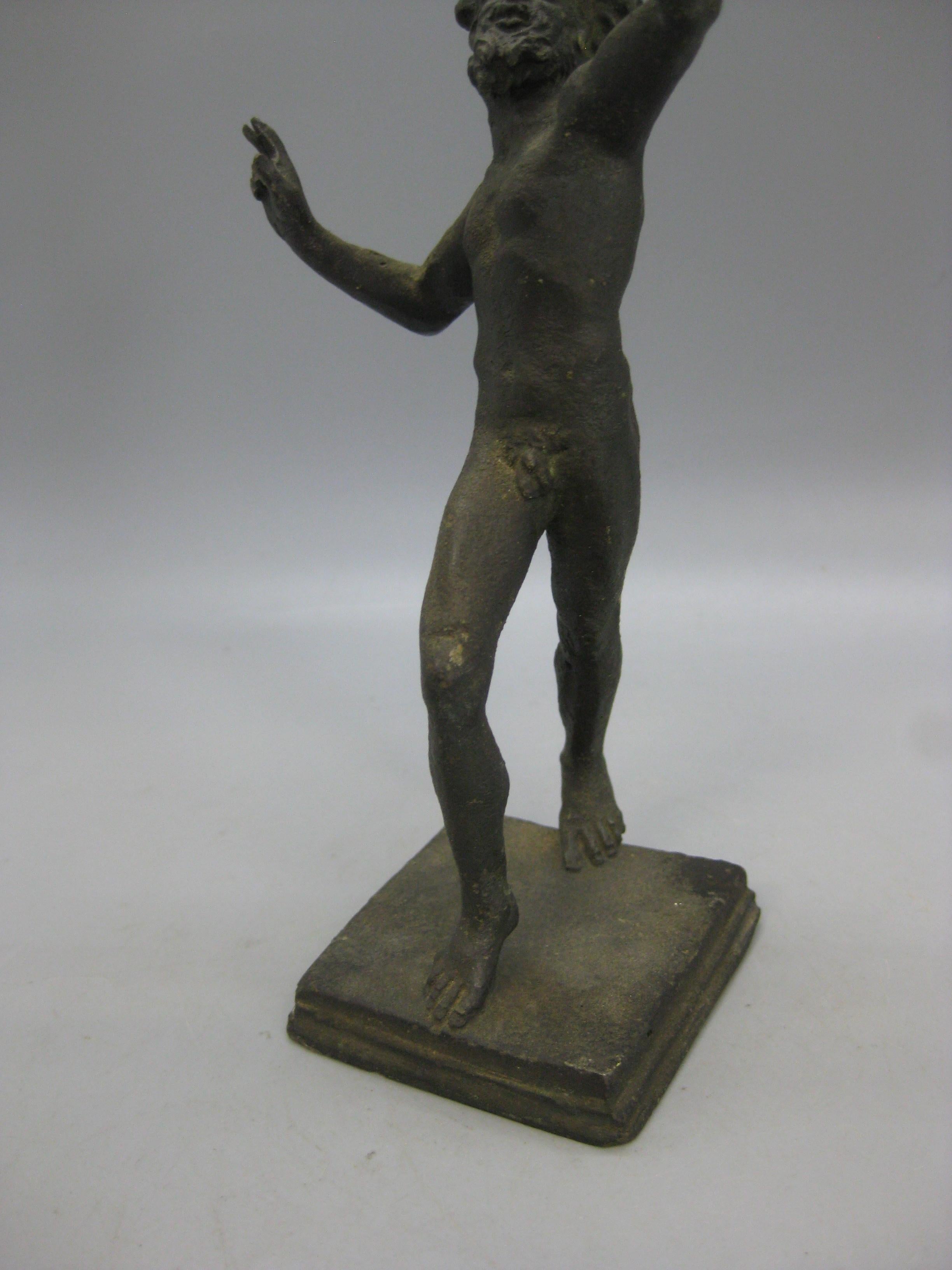Antiguo Gran Recorrido Italiano Fauno Bailarín de Pompeya Estatua de Bronce Escultura Italia en venta 3
