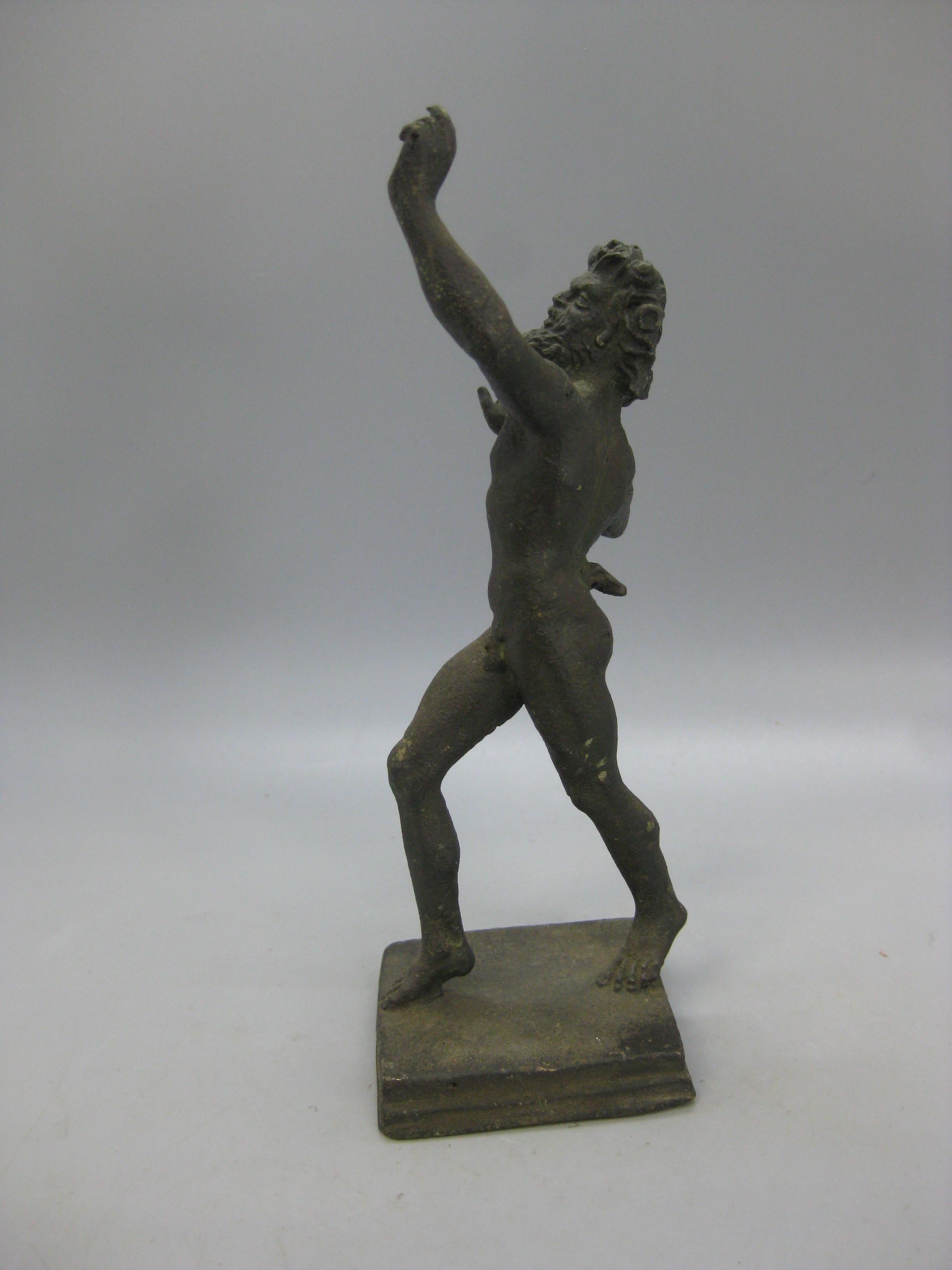 Antiguo Gran Recorrido Italiano Fauno Bailarín de Pompeya Estatua de Bronce Escultura Italia en venta 4