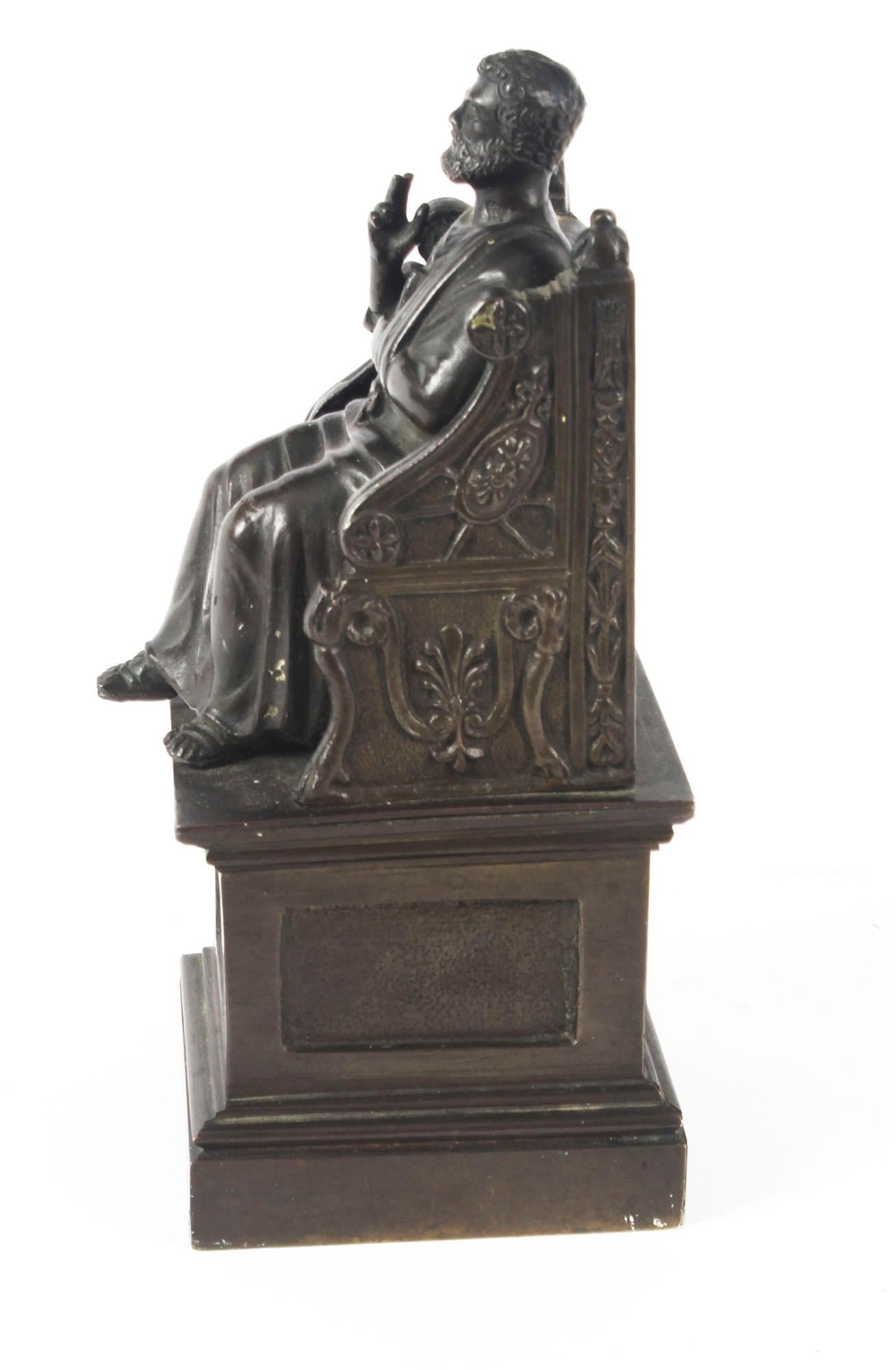 Antique Italian Grand Tour Patinated Bronze Sculpture of St Peter, 19th Century For Sale 3