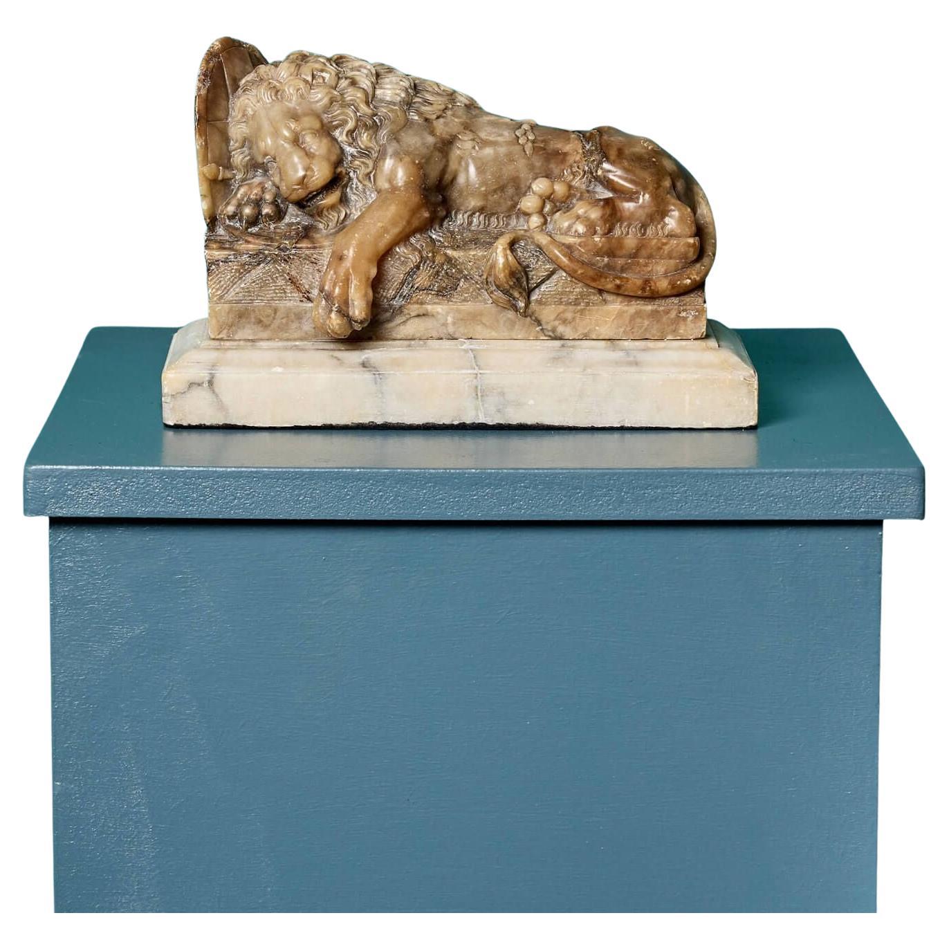 Antique Italian Grand Tour Sculpture of Lion of Lucerne