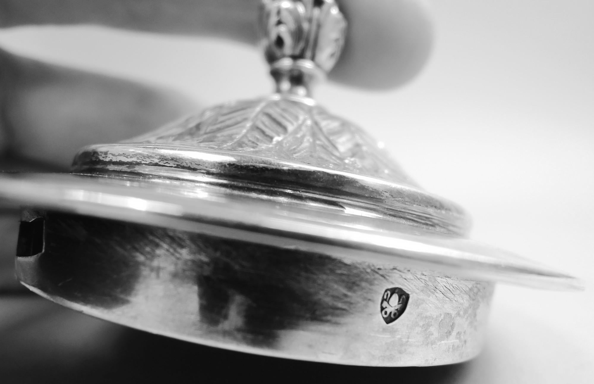 Ancienne lampe à huile en argent du Grand Tour d'Italie par Angelo Giannotti en vente 7