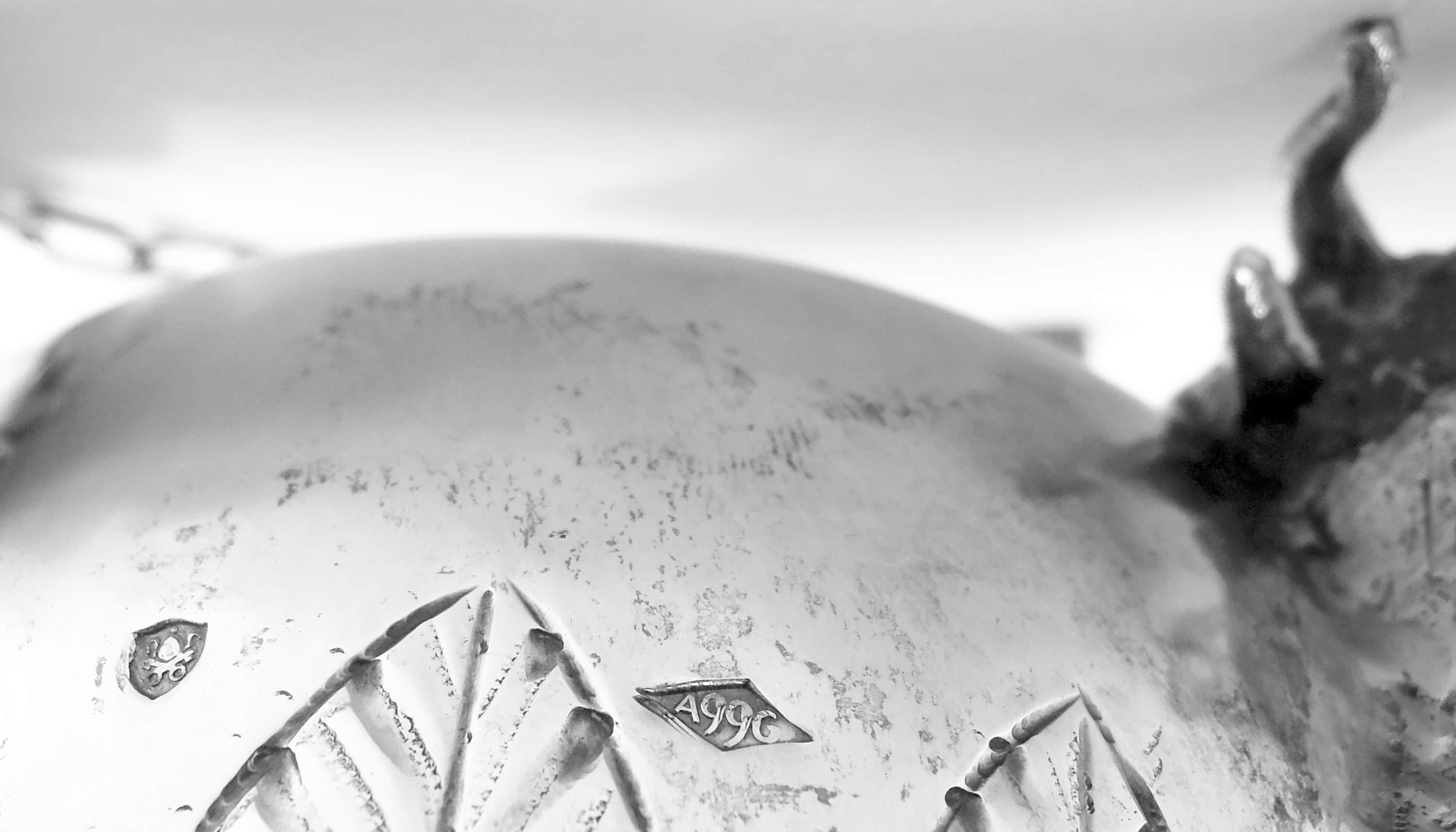 Ancienne lampe à huile en argent du Grand Tour d'Italie par Angelo Giannotti en vente 8