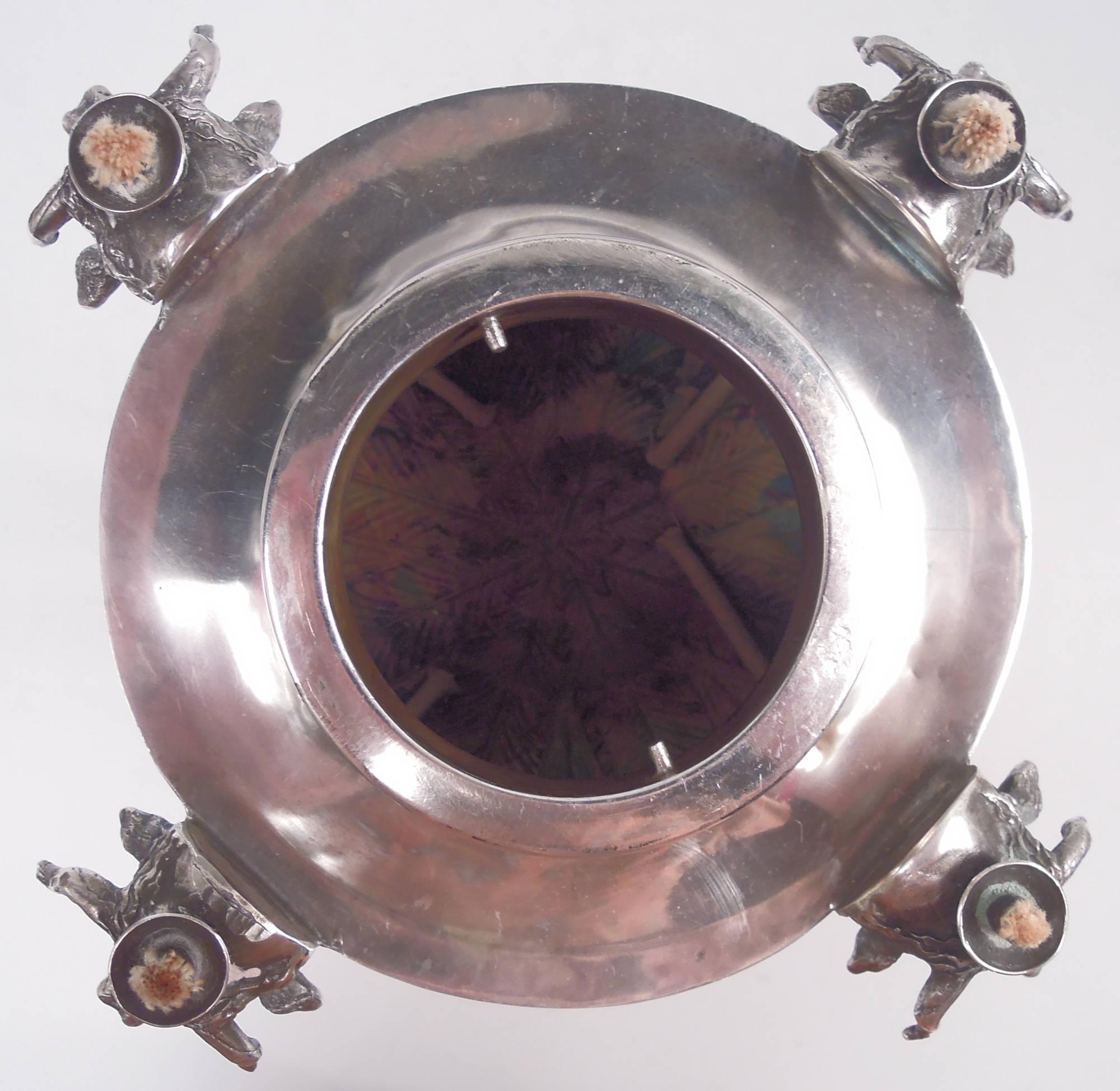 Argent Ancienne lampe à huile en argent du Grand Tour d'Italie par Angelo Giannotti en vente