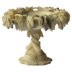 Antica Tazza italiana in alabastro intagliata a mano, CIRCA 1900