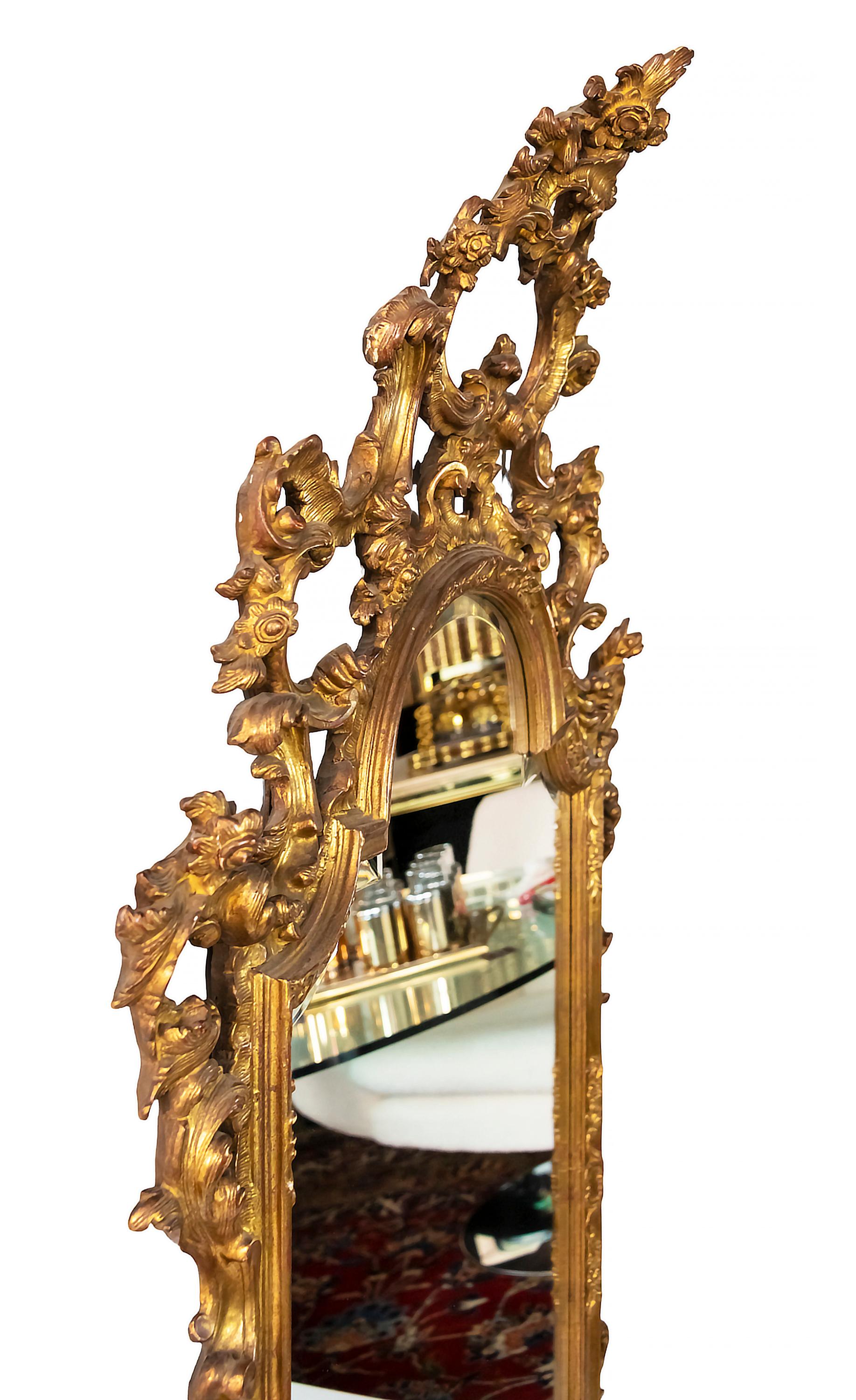 Antique Italian Hand-Carved Gilt Wood Wall Mirror 2