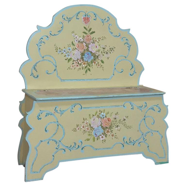 Antique Italian Hand Painted Hall Bench For Sale At 1stdibs