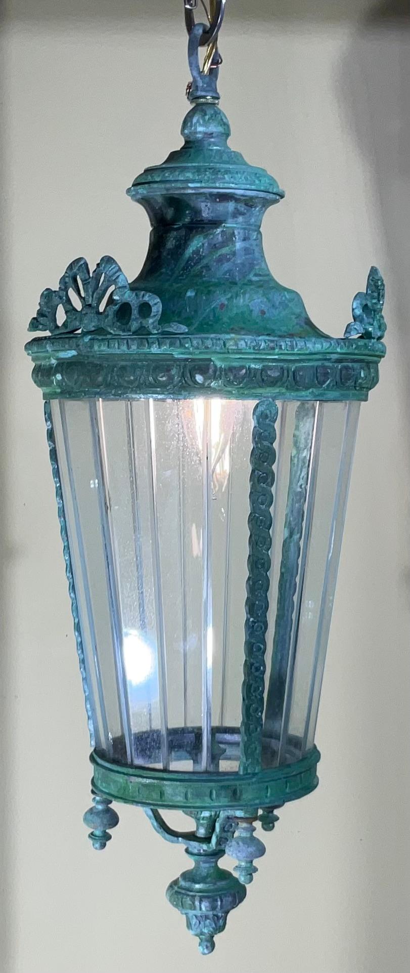 Hand-Crafted Antique Italian Hanging Lantern or Pendent  For Sale