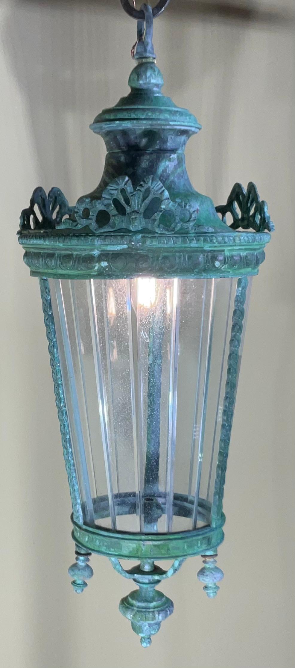 Antique Italian Hanging Lantern or Pendent  In Good Condition For Sale In Delray Beach, FL