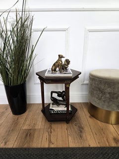 Antique Italian Hexagonal Walnut Side Table