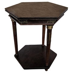 Antique Italian Hexagonal Walnut Side Table