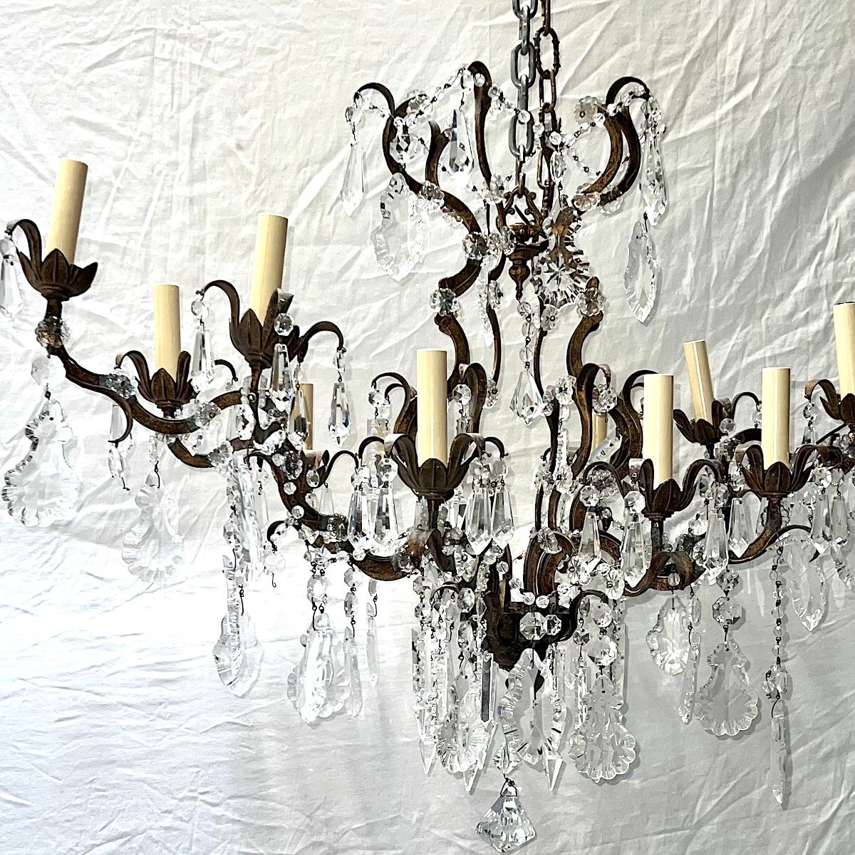 Antique Italian Horizontal Chandelier In Good Condition For Sale In New York, NY