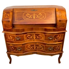 Antique Italian Inlaid Secretary Desk