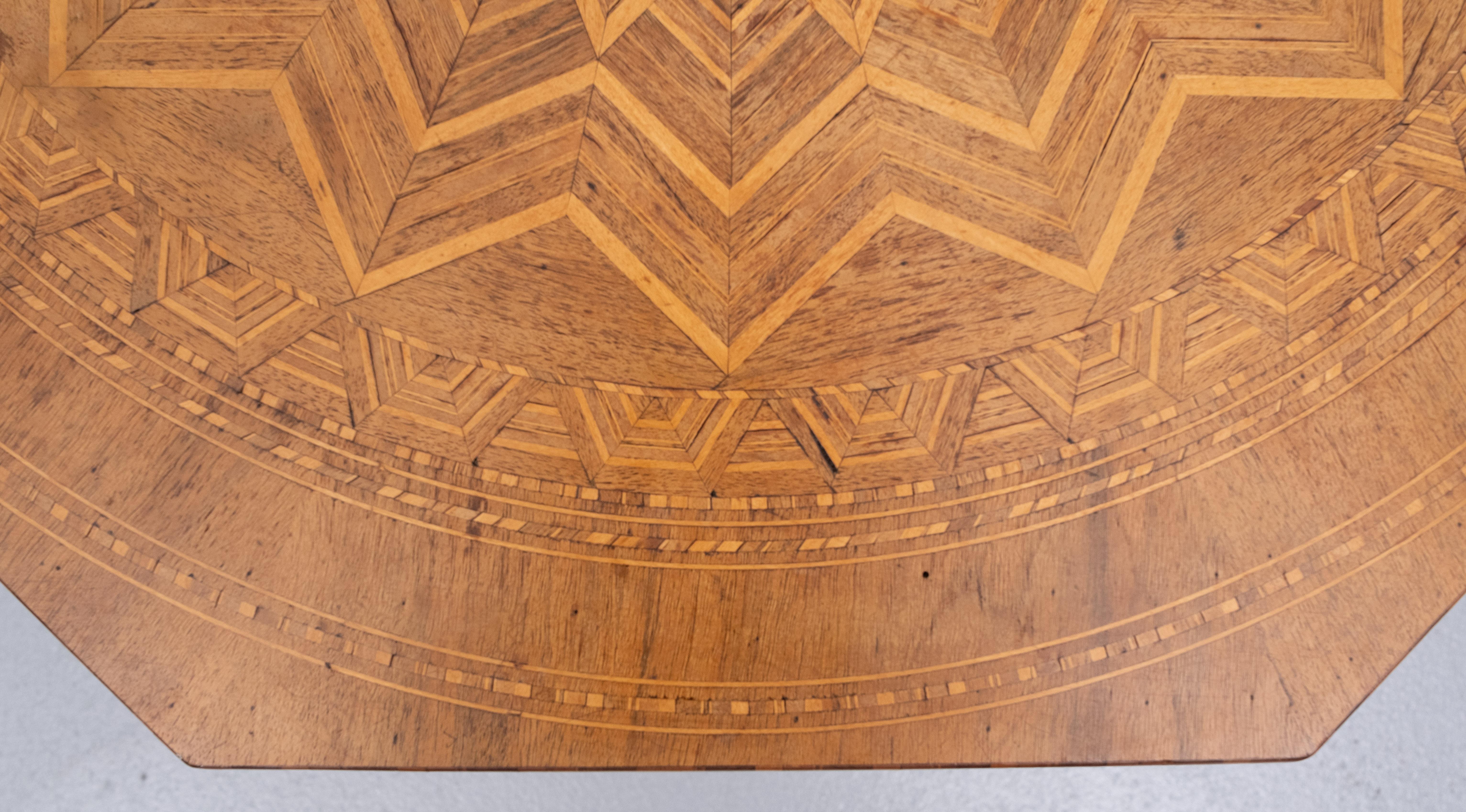 Antique Italian Inlaid Table 19 C Parquetry Marquetry Pedestal Sorrento 4