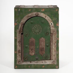 Antique Italian Iron Safe with Complicated Locking Mechanism