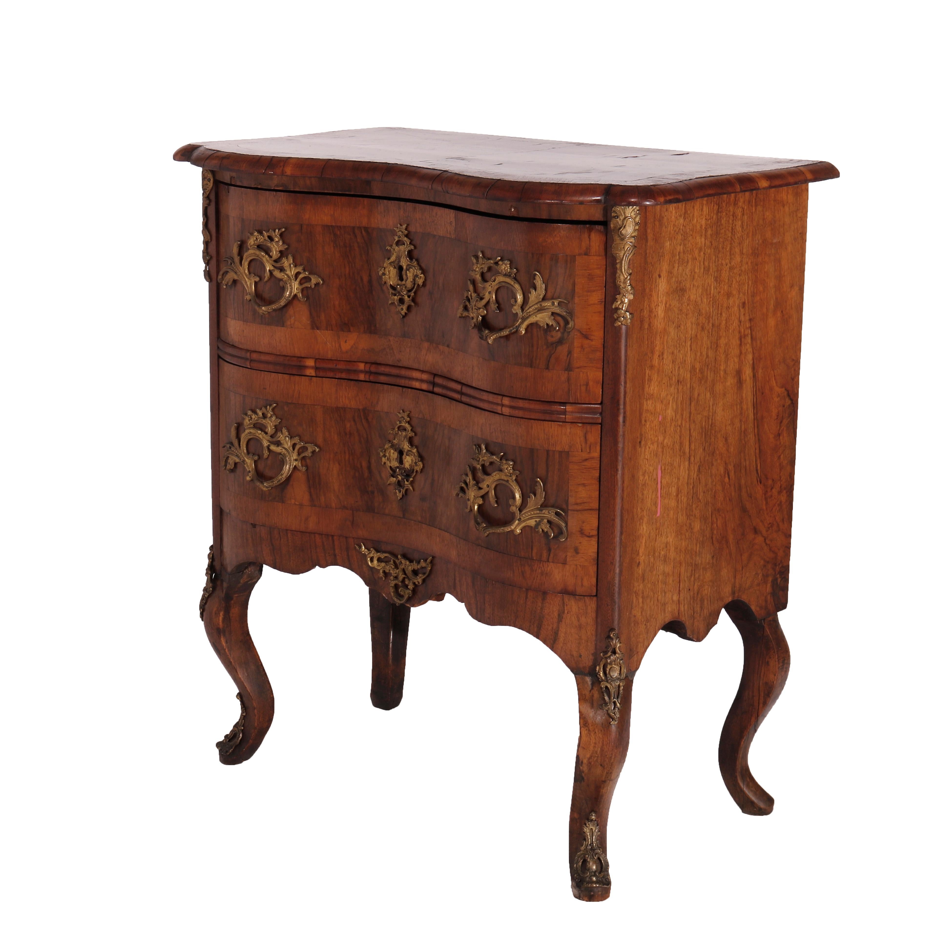  Antique Italian Kingwood, Satinwood & Burl Chest with Ormolu Mounts Late 18th C In Good Condition For Sale In Big Flats, NY