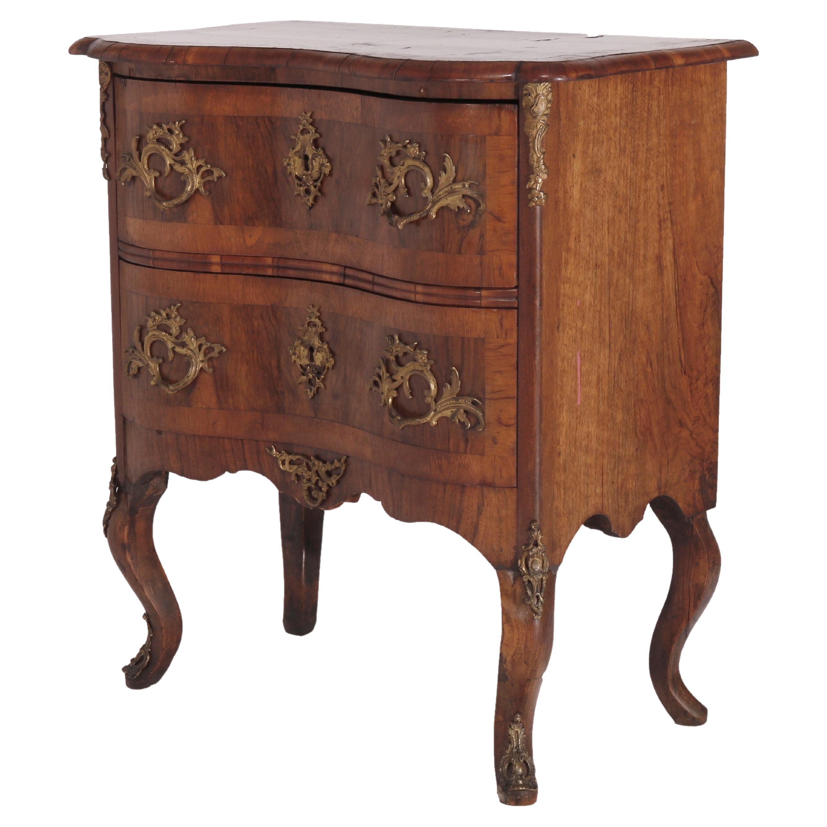  Antique Italian Kingwood, Satinwood & Burl Chest with Ormolu Mounts Late 18th C For Sale