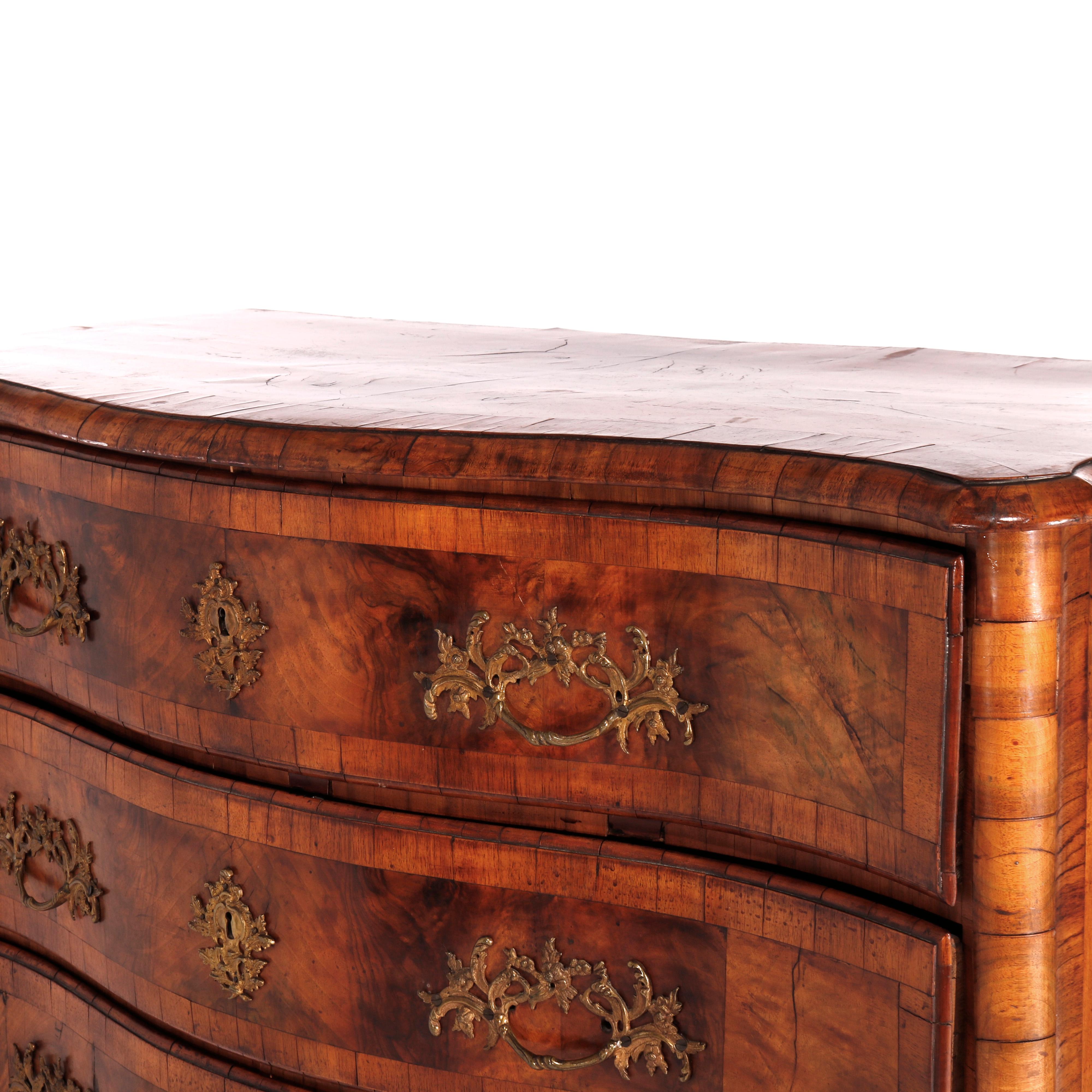 Antique Italian Kingwood, Satinwood, Burl & Ormolu Chest of Drawers, 18th/19th C In Good Condition In Big Flats, NY