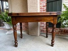 Antique Italian Kitchen Farm Table Island Walnut Flip Top Game Table circa1800