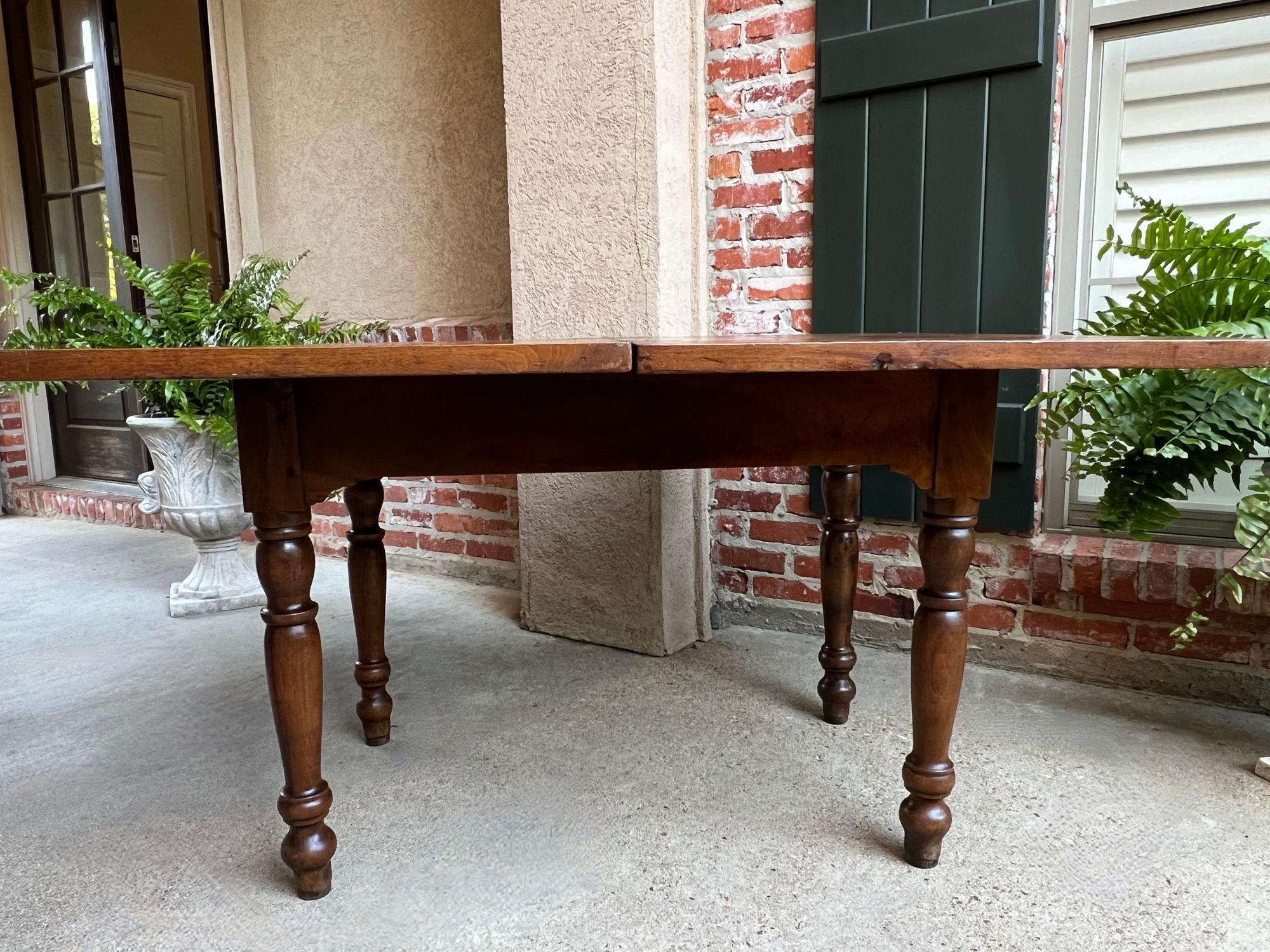 Early 19th Century Antique Italian Kitchen Farm Table Island Walnut Flip Top Game Table circa1800 For Sale