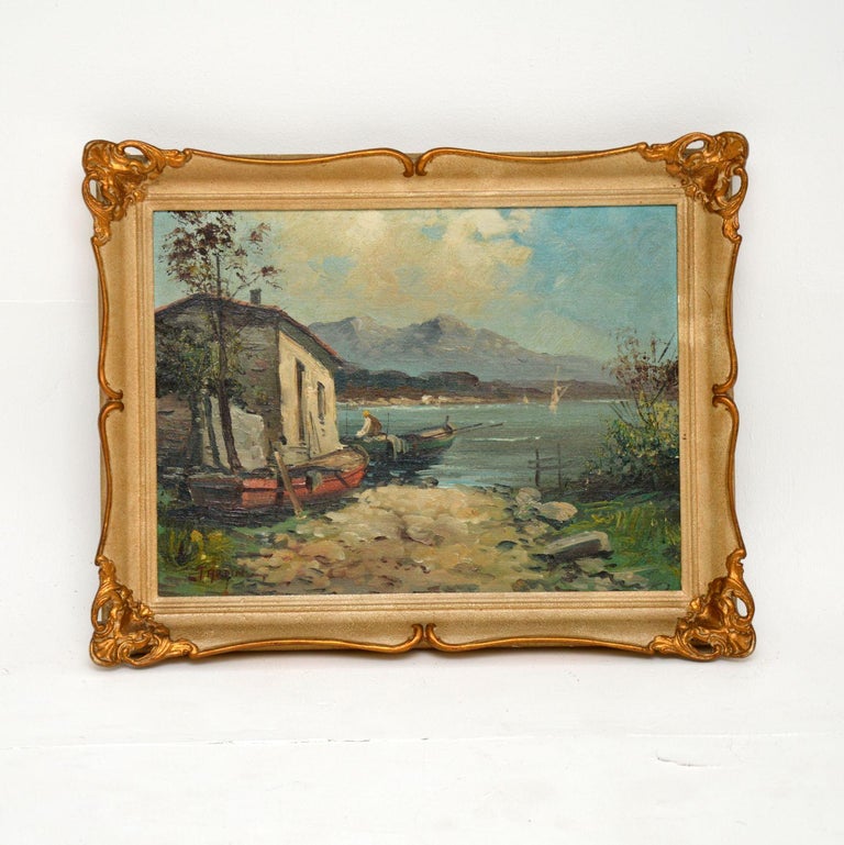 Antique Italian Landscape Oil Painting by 'Tardini' For Sale at 1stDibs