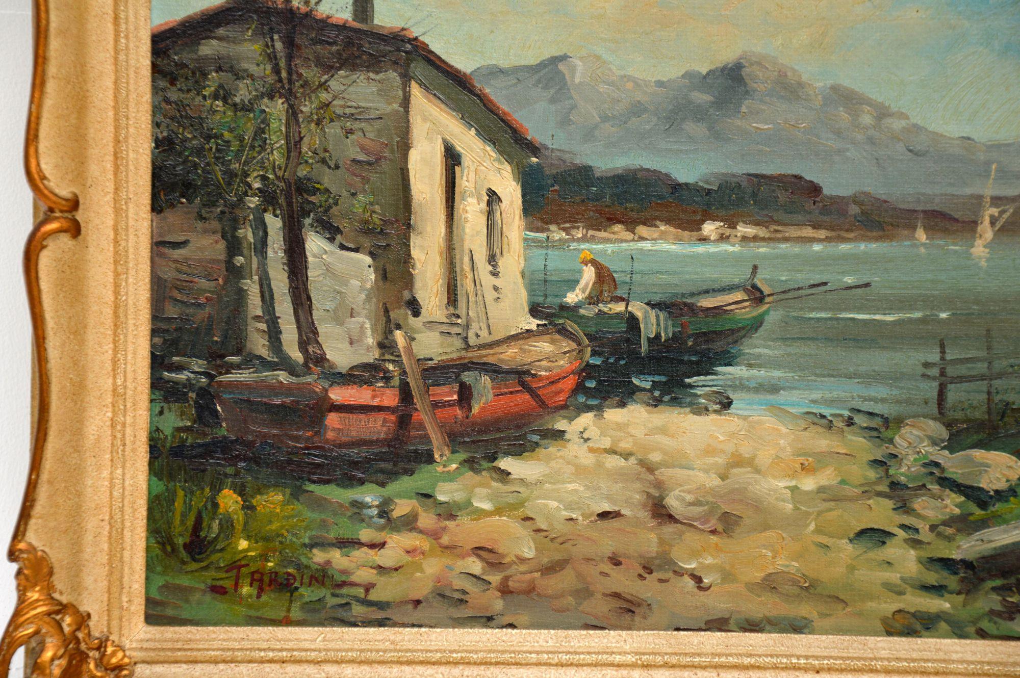 Antique Italian Landscape Oil Painting by 'Tardini' For Sale 2