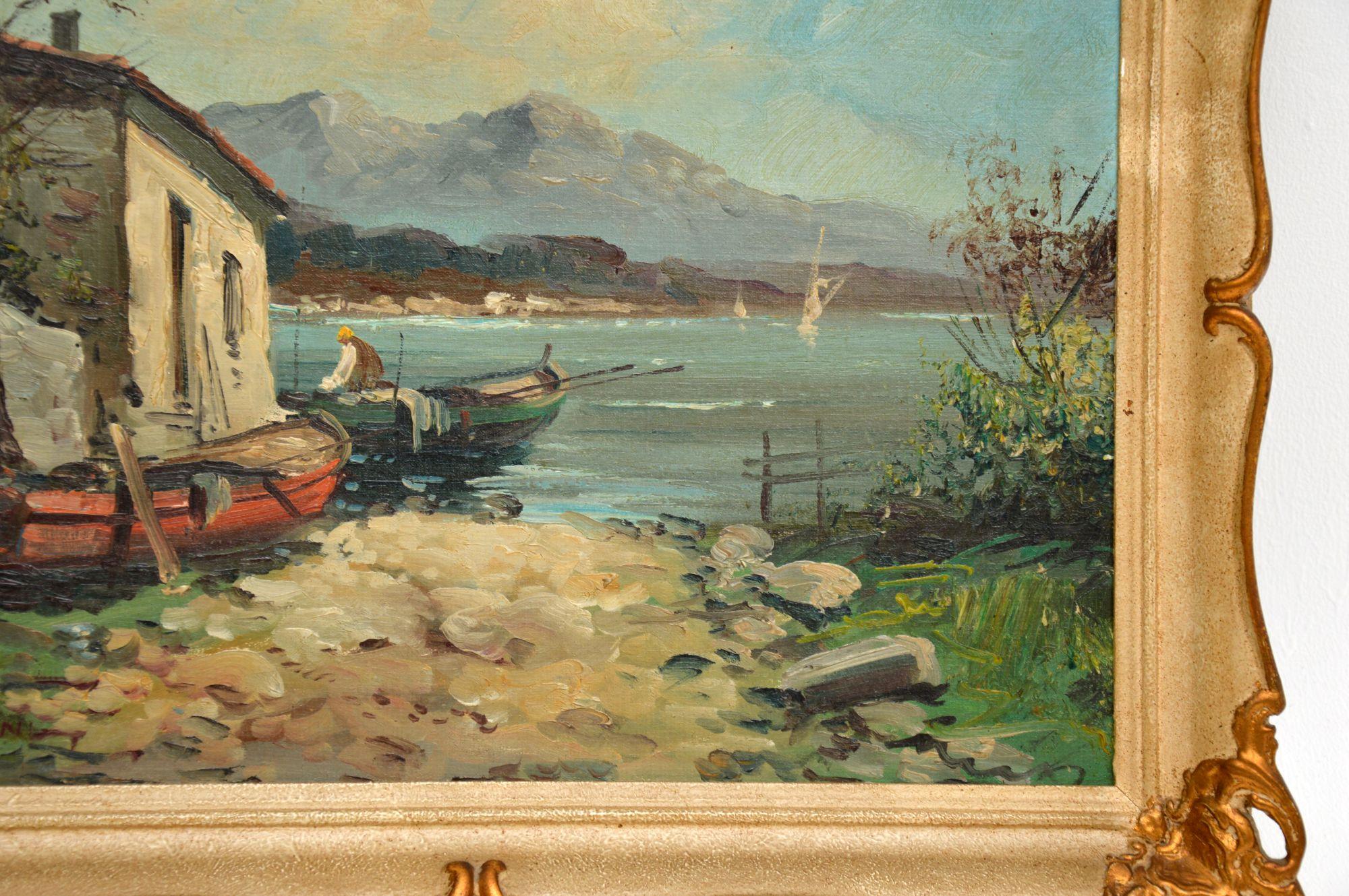 Antique Italian Landscape Oil Painting by 'Tardini' For Sale 3