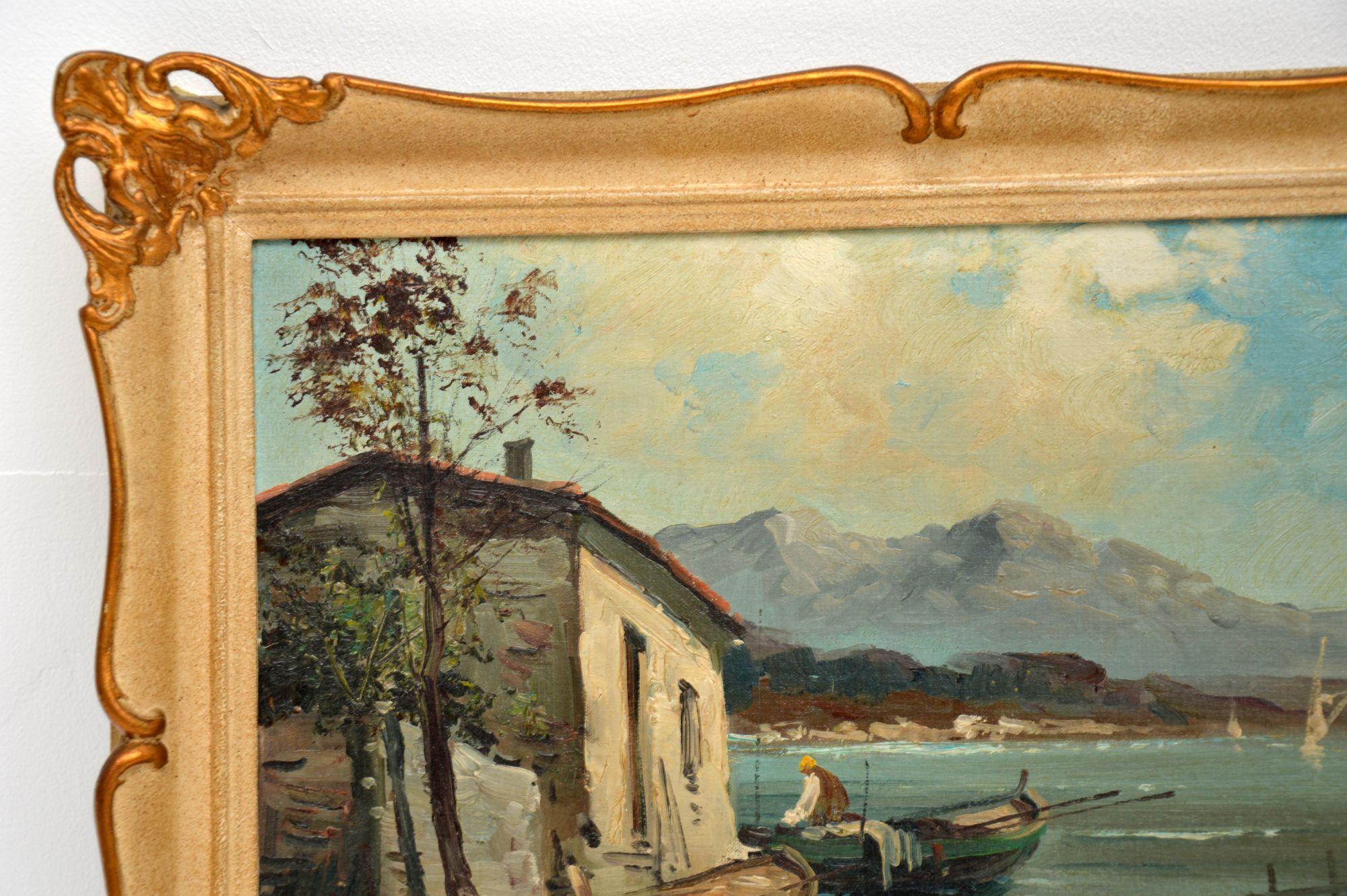 Antique Italian Landscape Oil Painting by 'Tardini' In Good Condition For Sale In London, GB